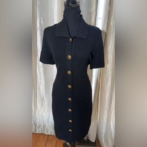 St. John Santana knit dress navy  VTG 80’s 90’s 
LIKE NEW STRETCHES
